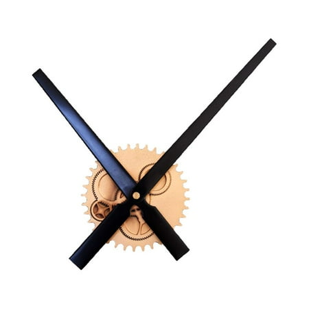 Fashion Wall Clock Wheel Gear Wall Clock Retro Gear Wall Clock Decor Big Pointer Wall Clock Industrail Gear Pointer Wall Clock (Golden Shipment without Battery)