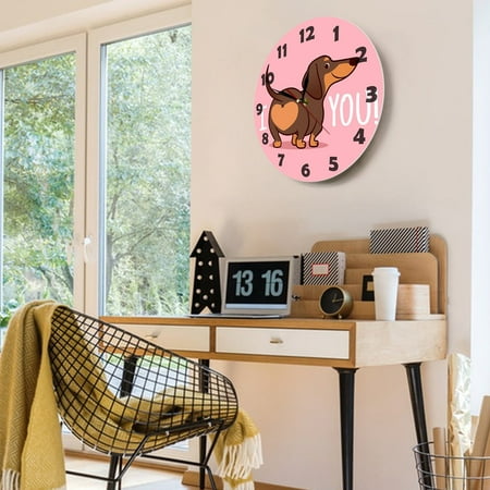 Father’s Day Clearance Sausage Dog Wall Clock I Love You Express Clock Home Living Room Decorative Wall Clock Bedroom Wall Clock