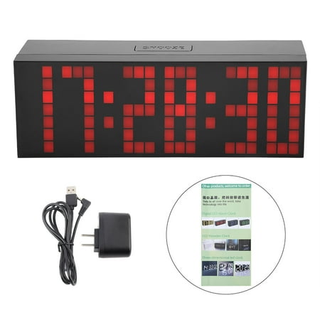 Ficarrico 6 Digit Jumbo LED Digital Alarm Calendar Snooze Wall Desk Clock (red, 6-digit version)