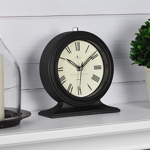 FirsTime & Co. Antolini Tabletop Clock, 5.5"H x 5"W, Black