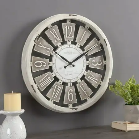 FirsTime & Co. Off-White Antique Plaques Wall Clock, Farmhouse, Analog, 20 x 2 x 20 in