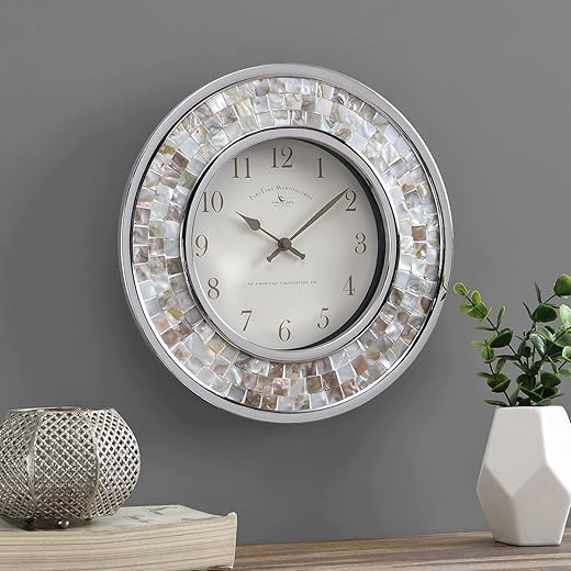 FirsTime & Co. Pearl Mosaic Wall Clock, 10.25