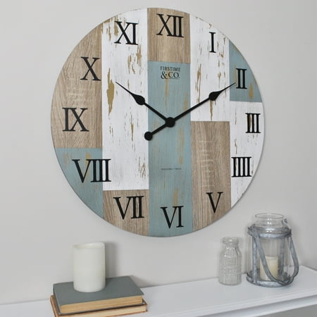 FirsTime & Co.® Timber Planks Farmhouse Wall Clock, Farmhouse, Analog, 24 x 2 x 24 in