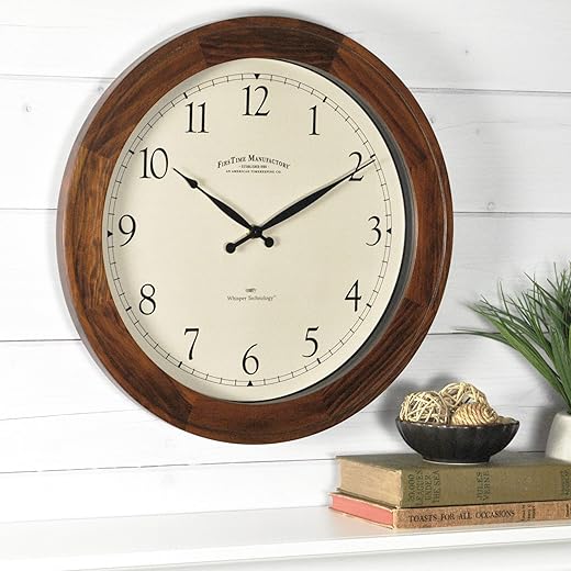 FirsTime & Co.® Walnut Garrison Wall Clock, American Crafted, Walnut Wood, 16 x 2 x 16,