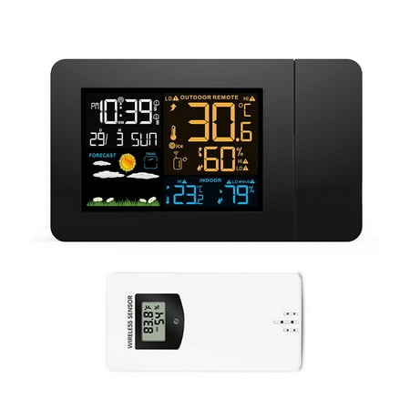 FJ3391 digital weather station clock projector temperature and time projection