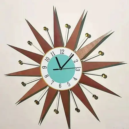 Flat PVC Medieval Style Starburst Sunburst Clock Wall Clock