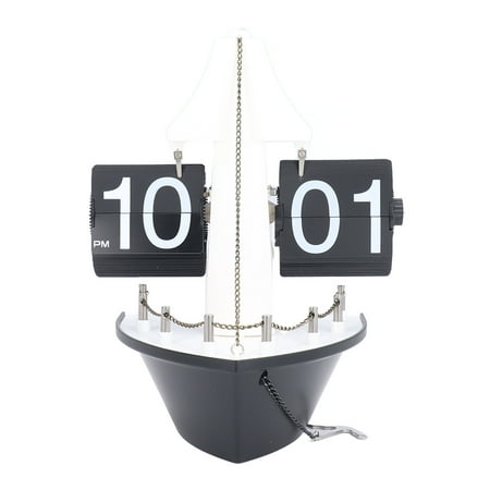 Flip Down Clock Retro Sailboat Look Digital Display Battery Powered Flip Desk Clock For Home Office