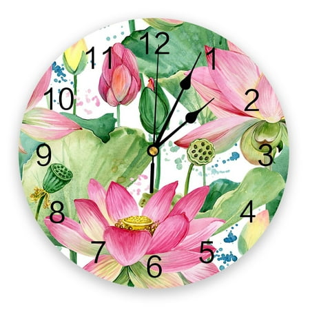 Flower Abstract Lotus PVC Wall Clock Modern Design Home Decor Bedroom Silent Oclock Watch Wall For Living Room