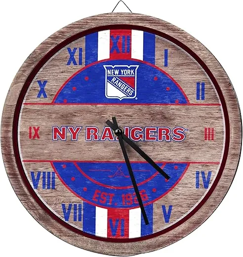 FOCO NHL Wooden Barrel Wall Clock