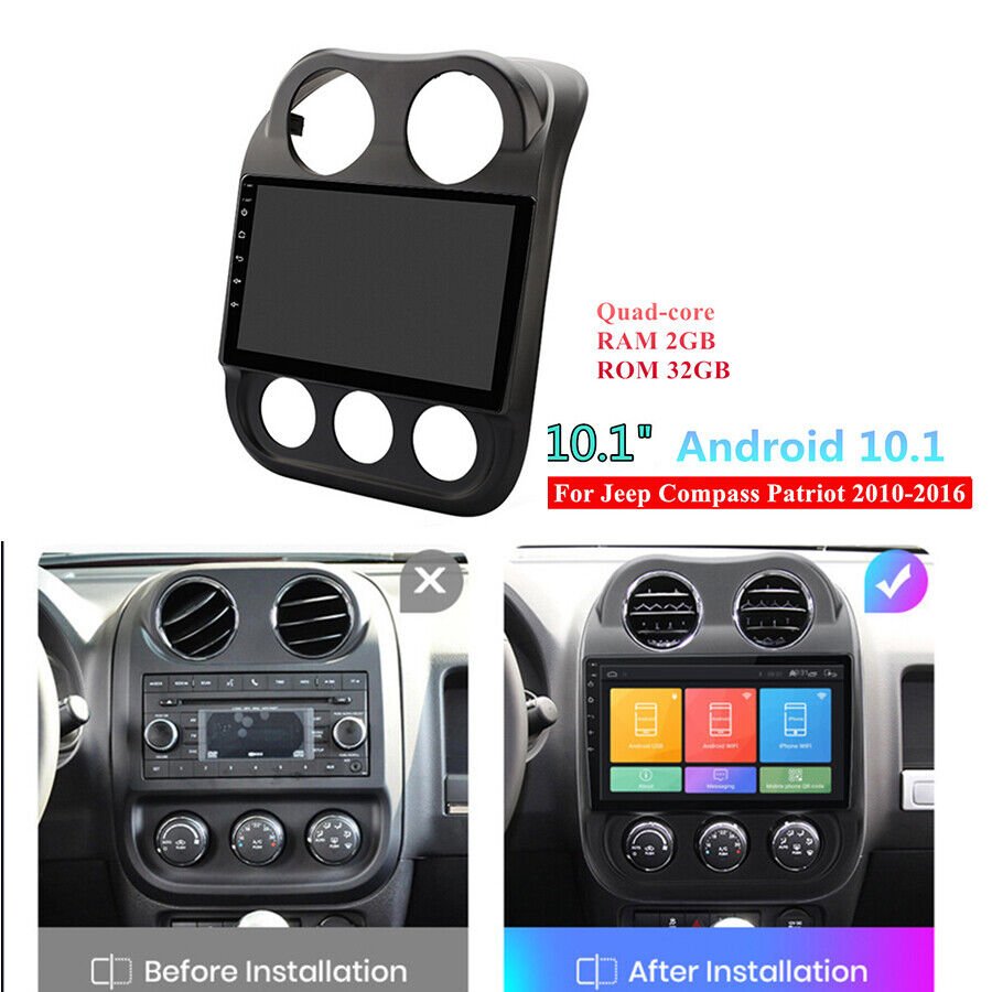 For 2010-16 Jeep Compass Patriot 10.1" Android 10.1 Head Unit Stereo GPS Navi FM