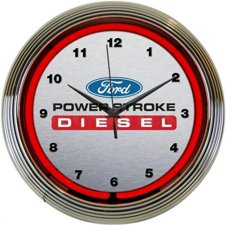 FORD POWER STROKE DIESEL NEON CLOCK – 8FRDPS