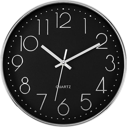 Best Black Silver Big Wall Clocks