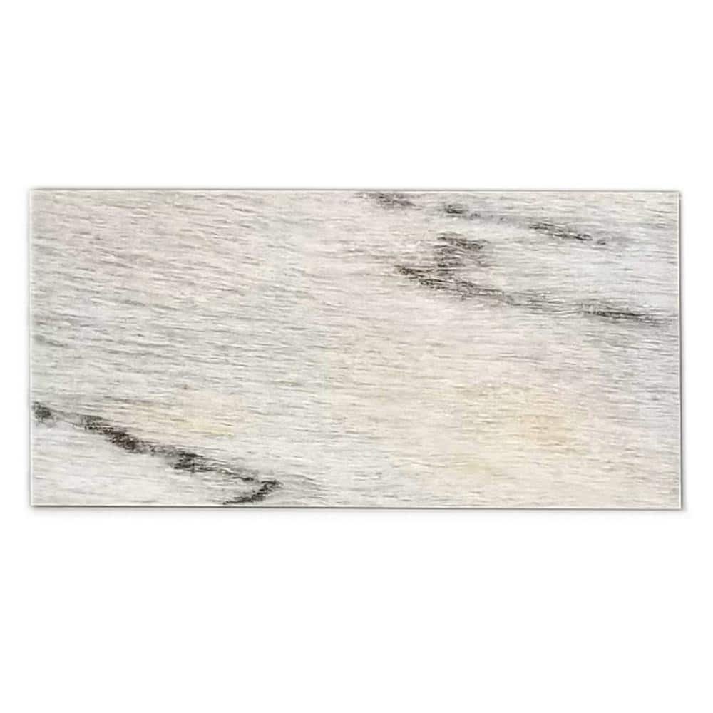 French Country Subway 4 in. x 8 in. White and Gray Glass...