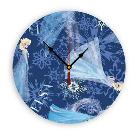 Frozen Wall Clock with Clear Dial Silent and Non-Ticking, Suitable for Bedroom, Office, School, Home and Living Room as a Gift Or Decoration, Large Size 12 Inches