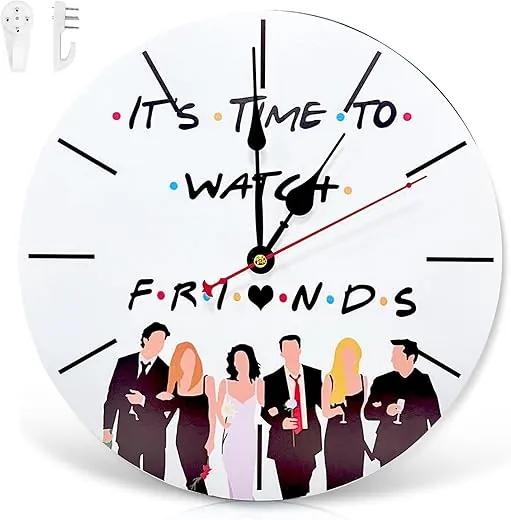 Funny Tv Show Merchandise12 Inch Wooden Wall Clock Silent Non-Ticking,TV Show Decor for Home,Bathroom,Bedroom,Kitchen,Office or School (White)