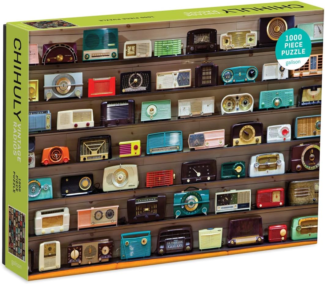 Galison Chihuly Vintage Radios 1000 Piece Puzzle from Galison - Featuring Chihuly's Vintage Radio Collection, Fun and Challenging Puzzle The Whole Family Can Enjoy, 27" x 20", Unique Gift Idea