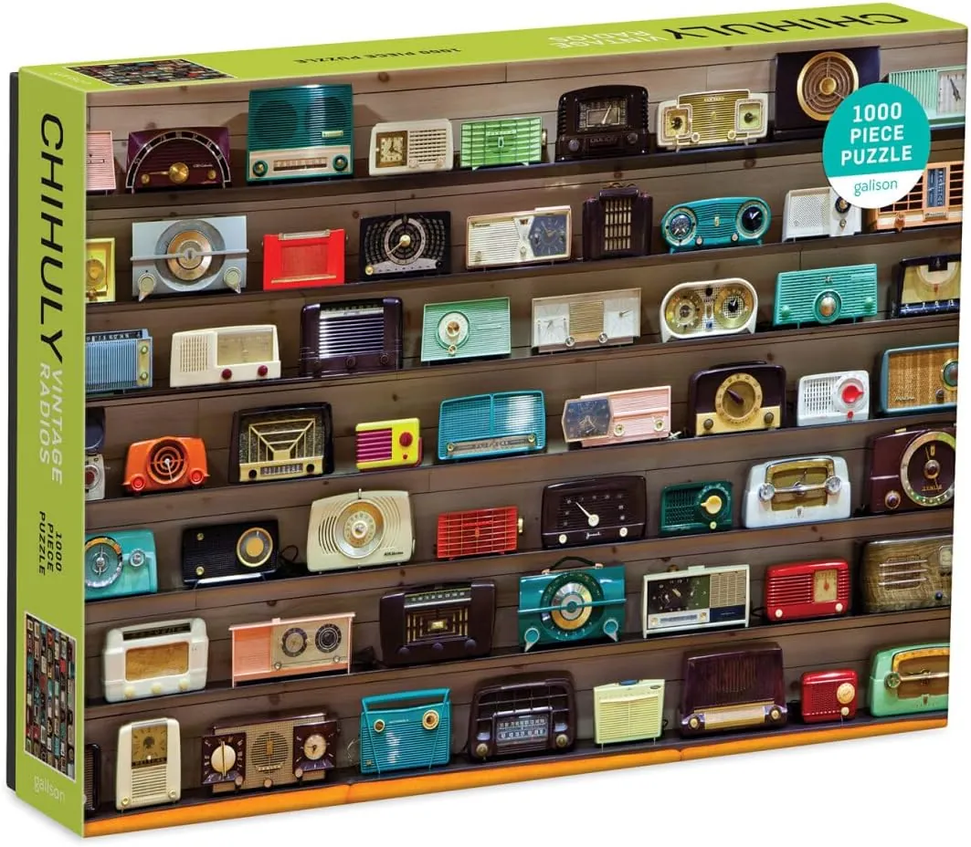 Galison Chihuly Vintage Radios 1000 Piece Puzzle from Galison - Featuring Chihuly's Vintage Radio Collection, Fun and Challenging Puzzle The Whole Family Can Enjoy, 27 x 20, Unique Gift Idea