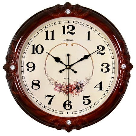 GASHOME 13 Retro Wall Clock, Battery Operated Silent Non-Ticking Vintage Decor for Living Room