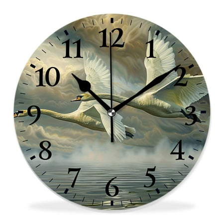 generic Silent Non-Ticking Decorative 14 inch Wall Clock,Wildlife Birds Lovely,Round Wall Clocks Decor for Home Office Kitchen Living Room Bedroom