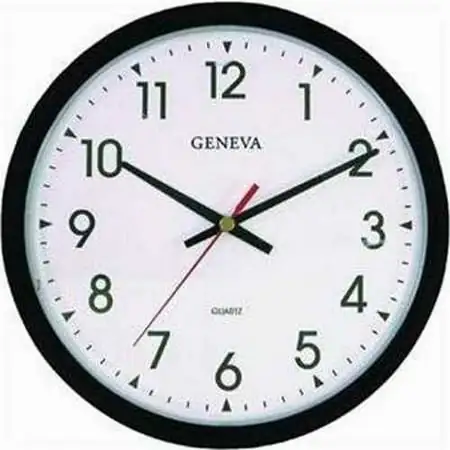 Geneva 14 Inch Quartz Analog Wall Clock, Black