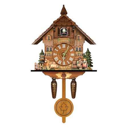 German Black Forest Cuckoo Clock Retro Nordic Style Wooden Cuckoo Wall Clock