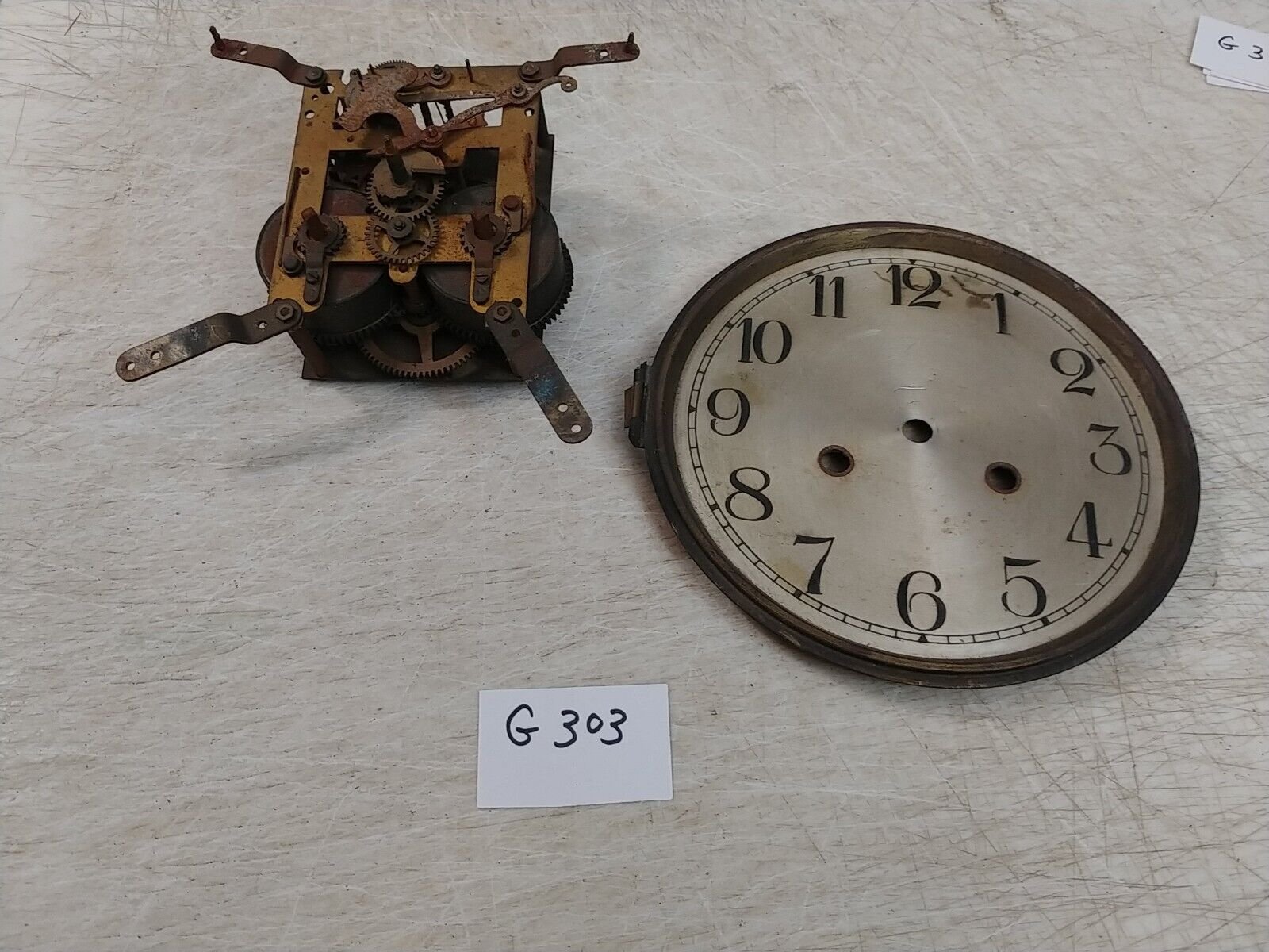 GERMAN MANTLE CLOCK MOVEMENT & DIAL