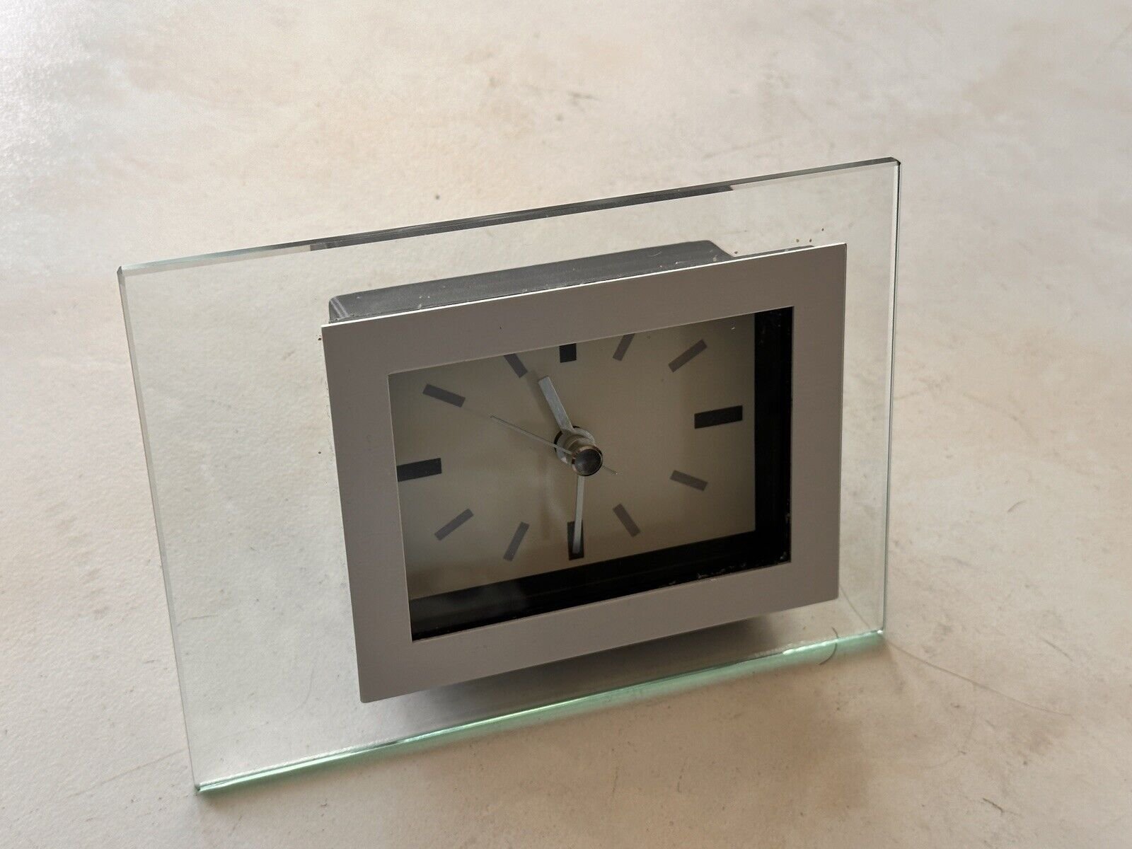 Glass Clock - Made In Taiwan - New Without Box - Infinity Clock For Furniture