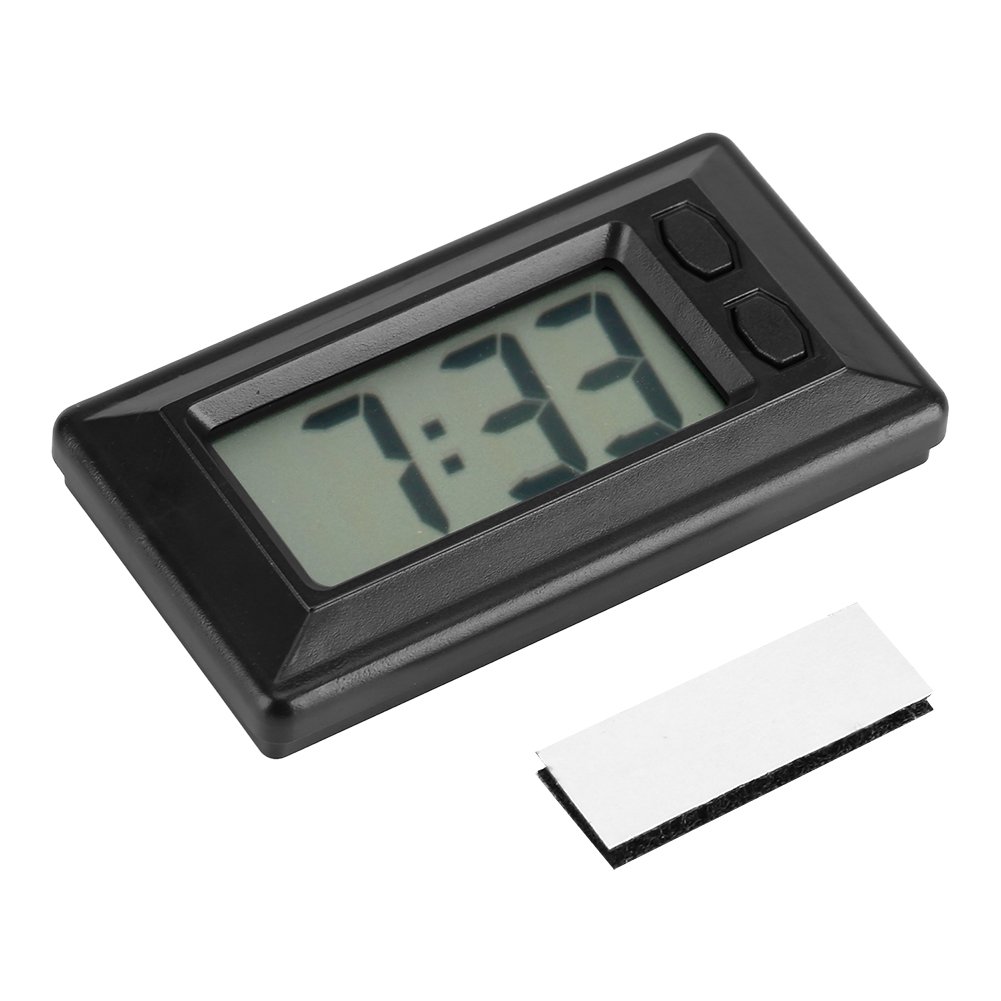 GLOGLOW Ultra Thin Digital Clock, Self Adhesive LCD Digital Electronic Clock with Calendar Display for Car Dashboard Home Office Table Bedside Desk(Doesn't at Night) (1Pcs)