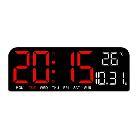 GNFQXSS Electronic Clock Multi-functional LED Alarm Clock Temperature Jump Seconds Display Countdown Bedside Clock Red