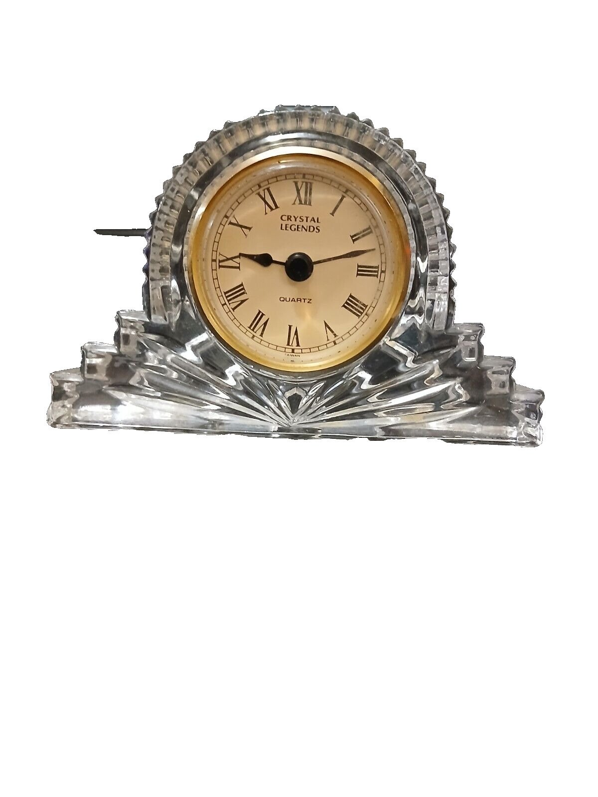 Godinger Crystal Legends Leaded Crystal Quartz Mantle Clock Working