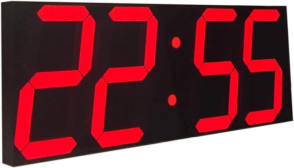 Goetland 17-3/5 inches Jumbo Wall Clock LED Digital Multi Functional Remote Control Countdown Timer Temperaturer, Red Digital on Black Background