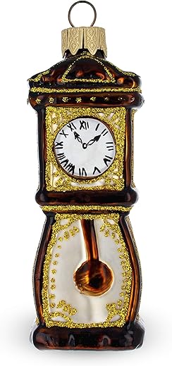 Grandfather Clock Mini Glass Christmas Ornament