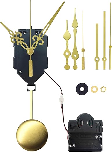 Grandfather Clock Parts Replacement, Quartz Pendulum Trigger Clock Mechanism with Westminster Chime Music Box, 3 Pair Clock Hands