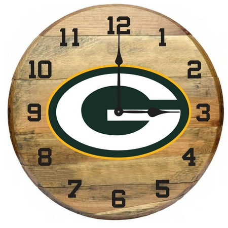 Green Bay Packers Imperial Oak Barrel Clock