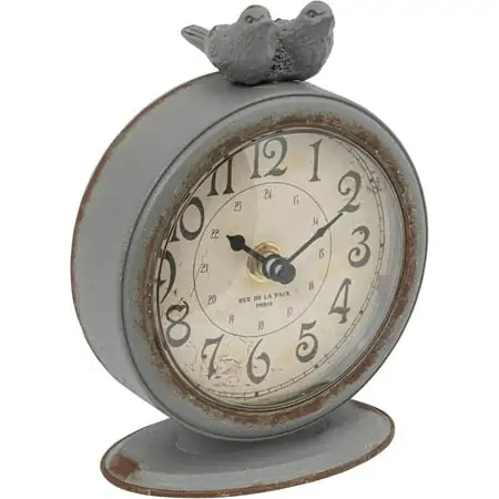 Grey Pewter Mantel Clock with s