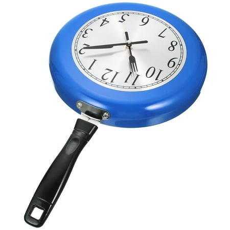 Griddle Pan Vintage Decor Metal Trim Retro Watch Decorative Wall Clock Pan Wall Clock Large Stainless Steel
