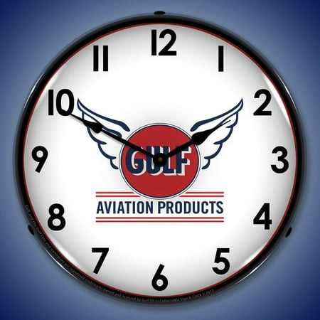 Gulf Aviation Wall Clock, Lighted