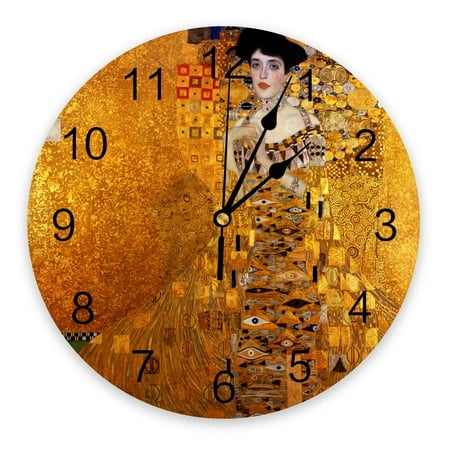 Gustav Klimt Wall Clock Large Modern Kitchen Dinning Round Wall Clocks Bedroom Silent Hanging Watch