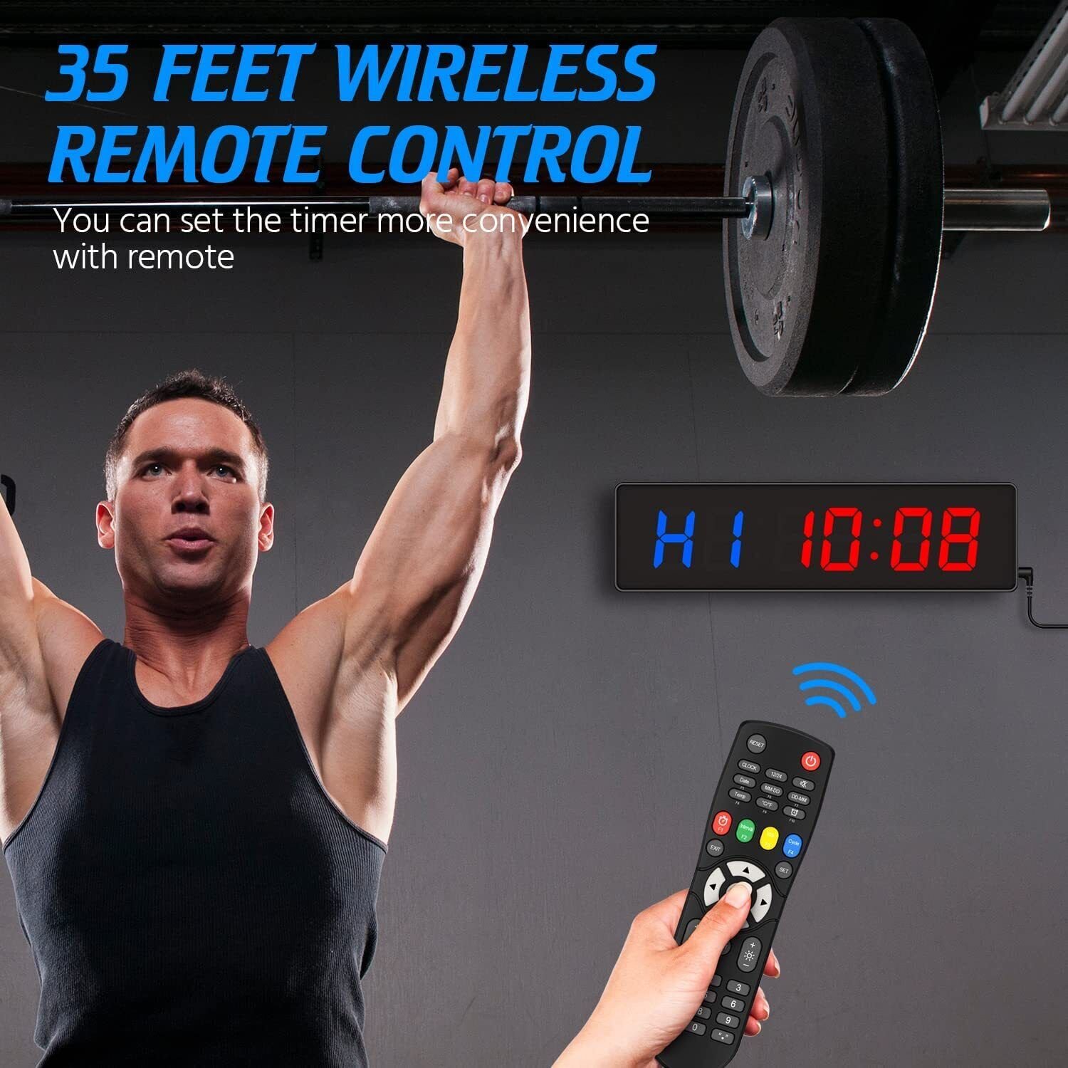 GYM Crossfit Timer Fitness Timer Training Timer Countdown/Up Wall Clock & Remote