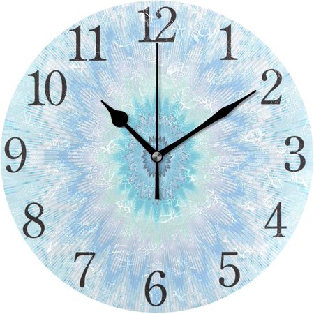 GZHJMY Silent Non Ticking Round Wall Clock, Floral Kaleidoscope Home Decor Battery Operated for Living Room, Kitchen, Bedroom