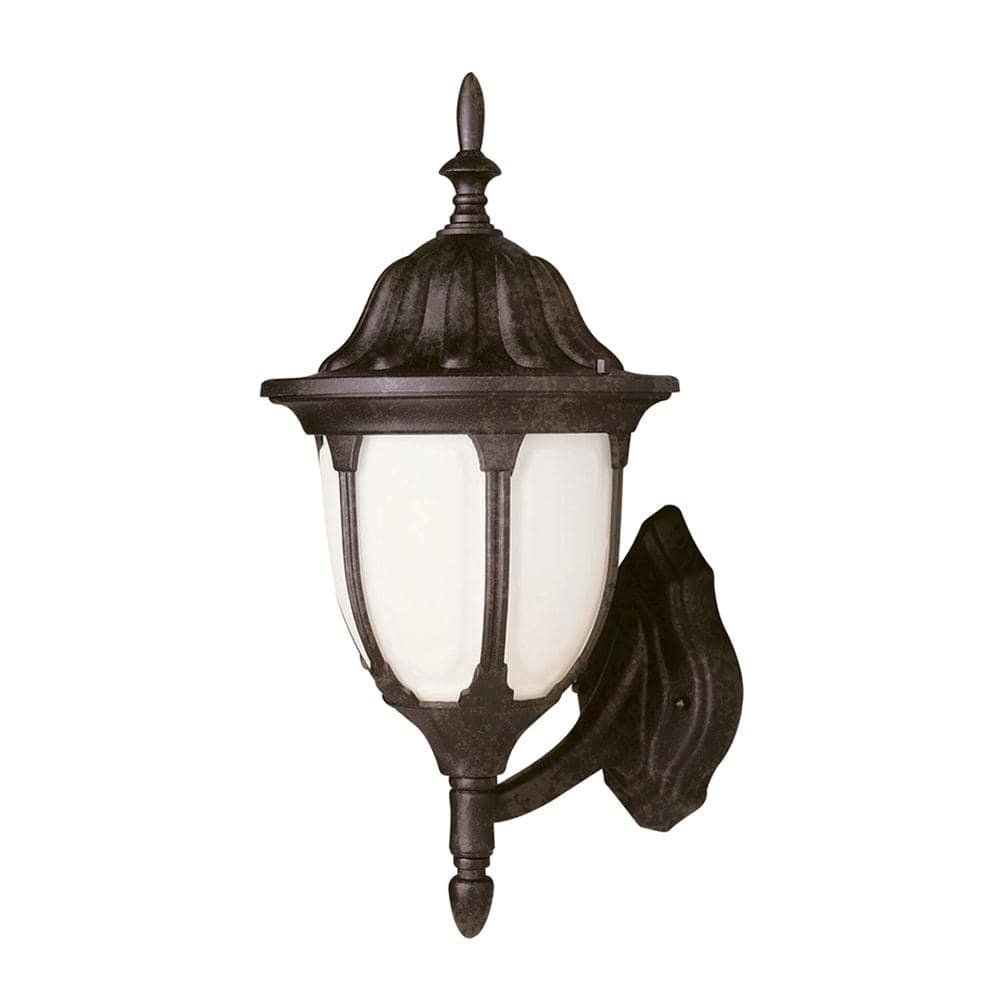 Hamilton 13 in. 1-Light Rust Coach Outdoor Wall Light Fixture with White...