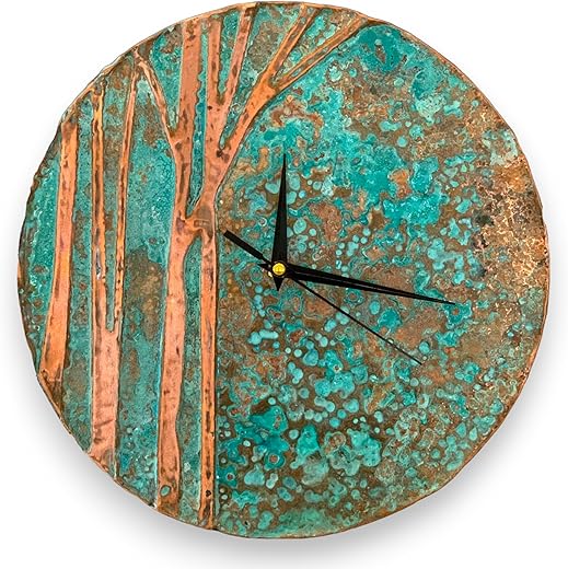 Handmade Copper Wall Clock Artisan Touch in Every Piece - Tree of Time Wall Decor Copper Clock for Living Room, Office, Kitchen & Bedroom (11 Inch)