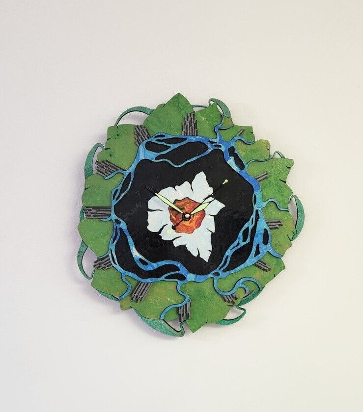 Hand made Iceland nature style wooden wall clock