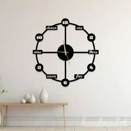 Handmadetneonsign Modern Wall Clock Unique, Year Date Round Wall Clock, Modern Metal Wall Clock 56287