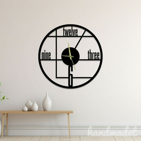 Handmadetneonsign Modern Wall Clock Unique, Year Date Round Wall Clock, Text Oversize Wall Clock 55864