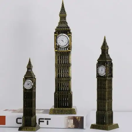 Handmade Vintage Big Ben Clock Tower Statue Mini Souvenir Gift for Home Table Decor