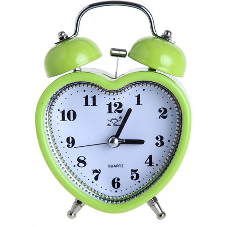 Heart Shape Alarm Clock No Ticking Light For Time Clocks