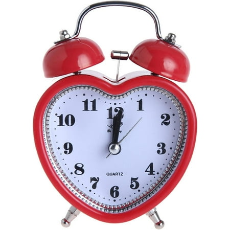 Heart Shape Alarm Clock No Ticking Light For Time Clocks