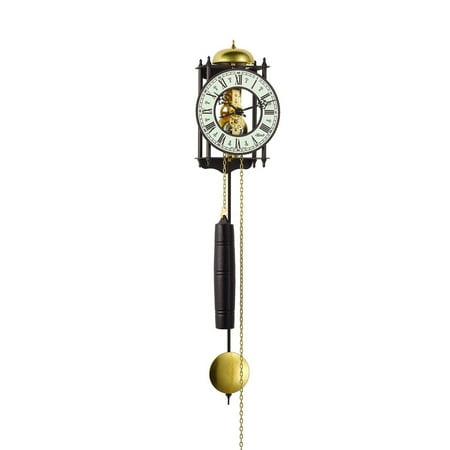 Hermle 25 Black and Gold Skeleton Pendulum Wall Clock