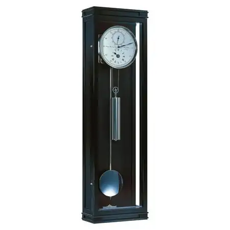 Hermle 37 Black and White Rectangular Mechanical Regulator Pendulum Wall Clock